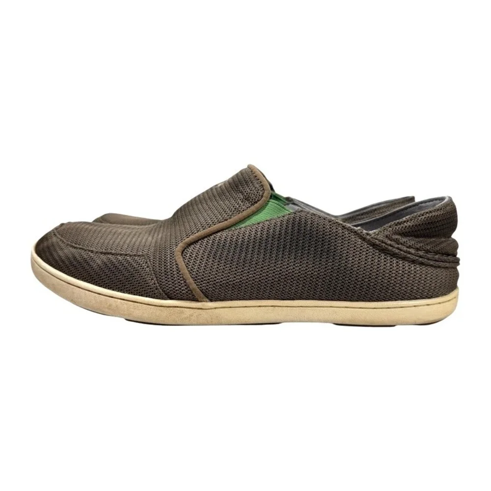 OluKai Nohea Mesh Slip On Shoes Mens Size 9 Brown Breathable Casual Loafers